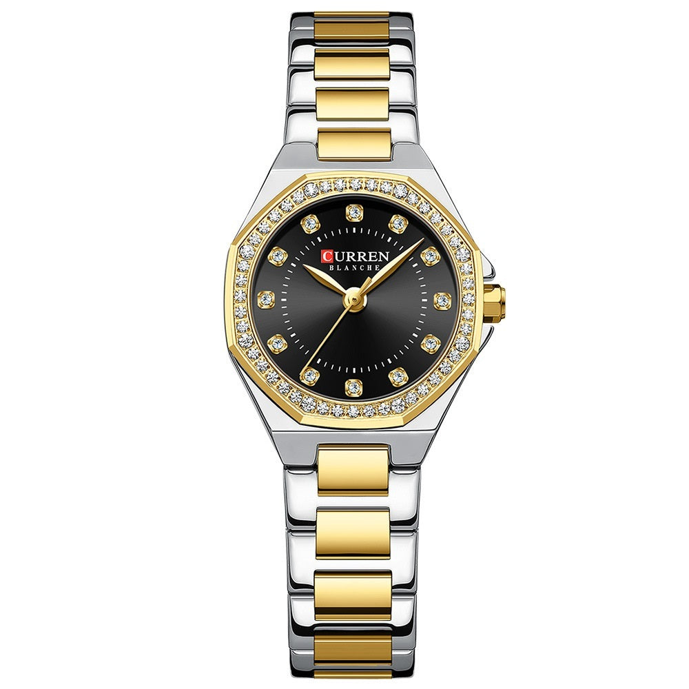 CURREN 9100 Women's Luxury Quartz Watch Waterproof Stainless Steel Rhinstone Crafted Quartz Wrist Watches - Acquisti Online
