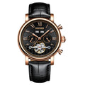 KINYUED Orologi Tourbillon Automatici Meccanici Automatici con Cinturino in Pelle Orologio Meccanico da Uomo alla Moda