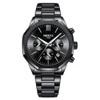 NIBOSI Luxury Brand Men's Quartz Watch Stainless Steel Chronograph Luminous Watches for Men
