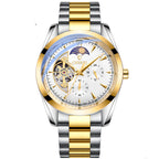Orologio meccanico automatico da uomo impermeabile con sole, luna e stelle