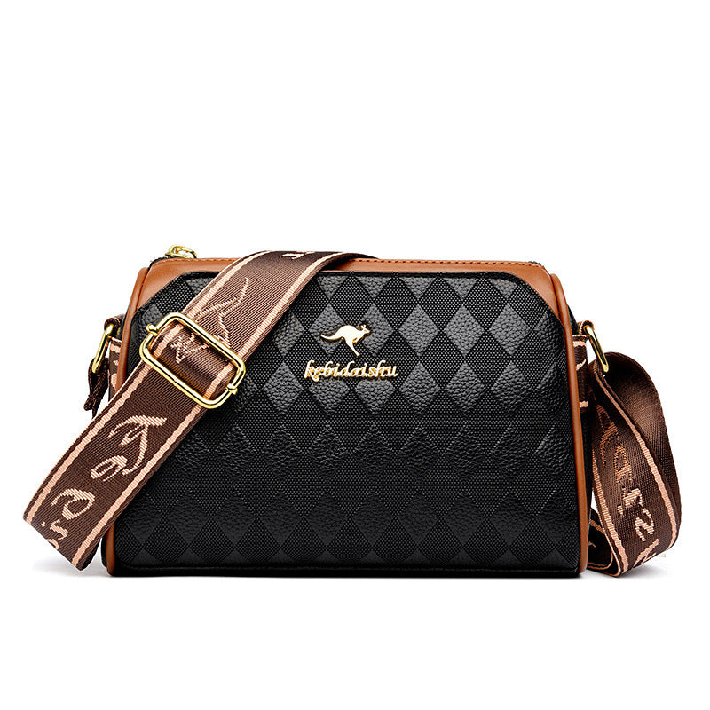 Women's Shoulder Bag Rhombus Leather Fashion Shoulder Messenger Bag Large Capacity Women Crossbody Bag