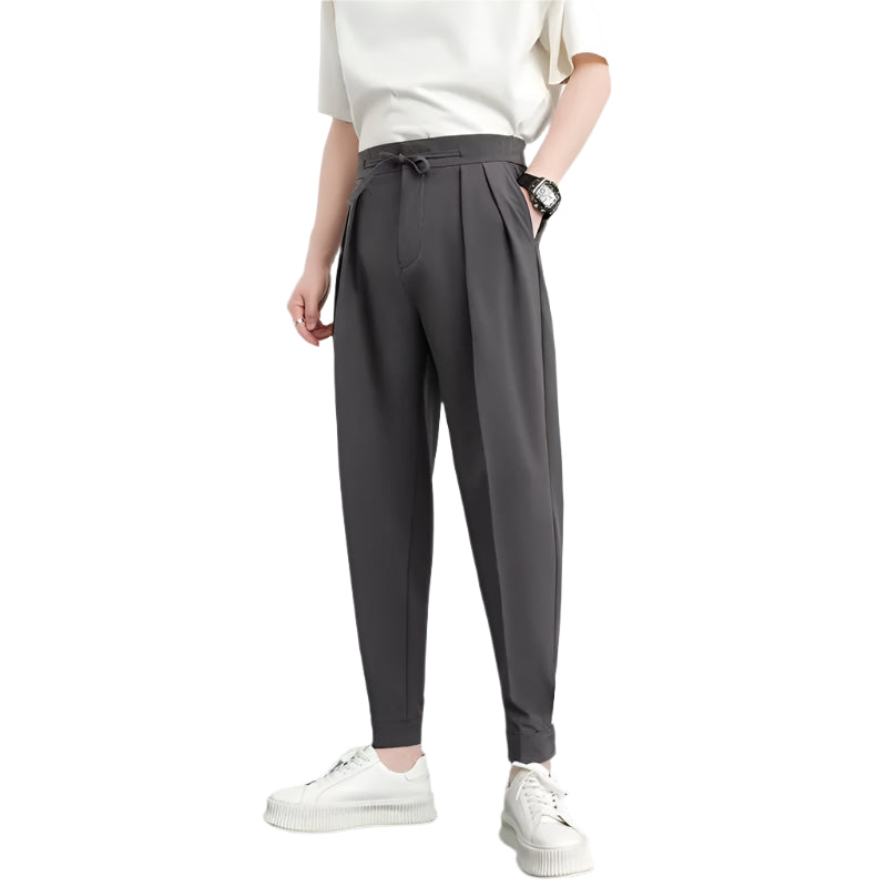 Men's Fashionable Slim Line Casual Pants High-waisted Striped Business Formal Suit Pants Men's Casual Slim Trousers Pants