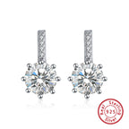 S925 Sterling Silver Stud Earrings Elegant Lady