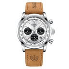 NIBOSI Leather Men's Watches Luxury Sports Waterproof Chronograph Business Luminous Date Men Quartz Watch - Acquisti Online