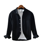 Heren casual minimalistisch overhemd met lange mouwen