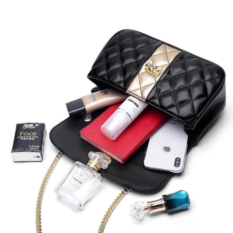 Modieuze luxe damestas met diamanten ketting, multi-pocket, grote capaciteit dames schoudertas
