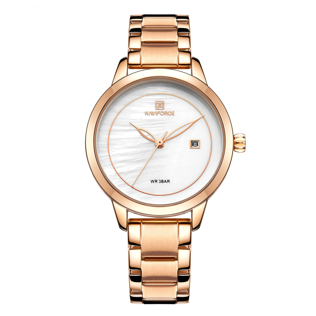 NAVIFORCE Fashionable Women's Quartz Watches Simple Chronograph Date Waterproof Luxury Brand Ladies Watch