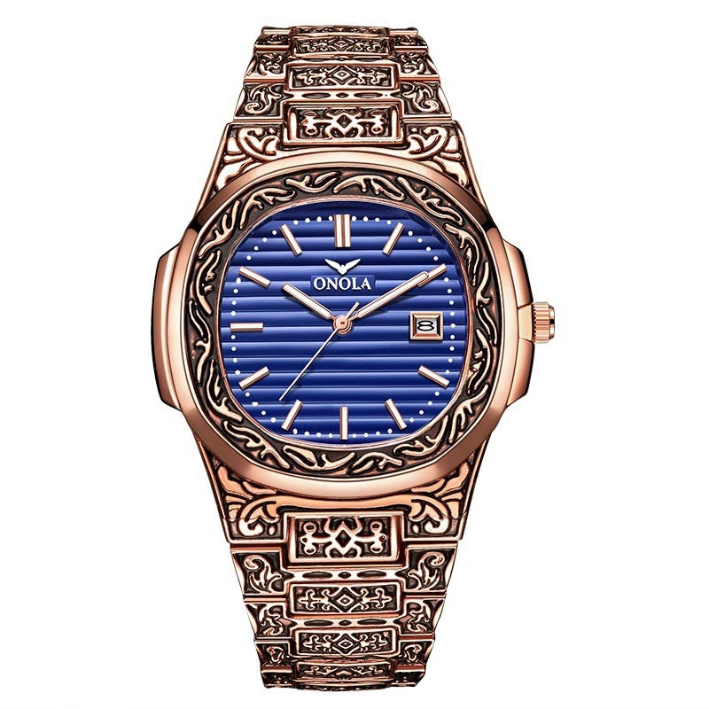 Modieuze quartzhorloges voor dames, merk ONOLA Golden roestvrijstalen horloge, luxe design quartzhorloge voor dames