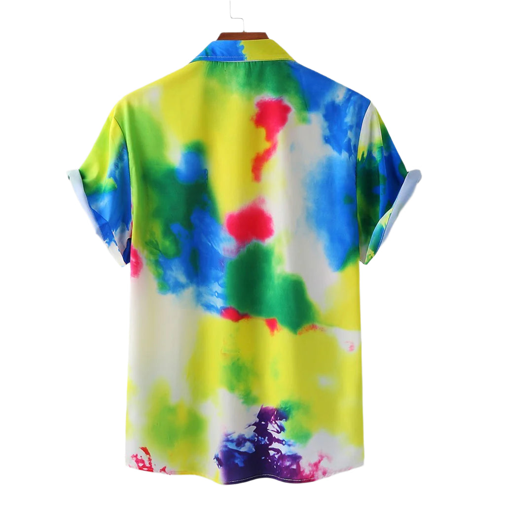 Camicia casual alla moda da uomo a maniche lunghe con collo alto stampato personalizzato in velluto spesso.