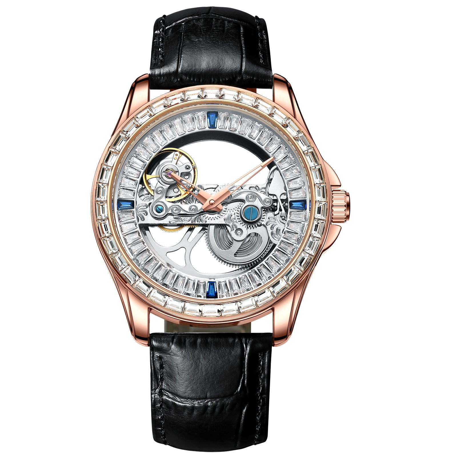 Men's watch top brand luxury watch for men automatic mechanical watch hollow out diamond color fashion men's watch montre homme