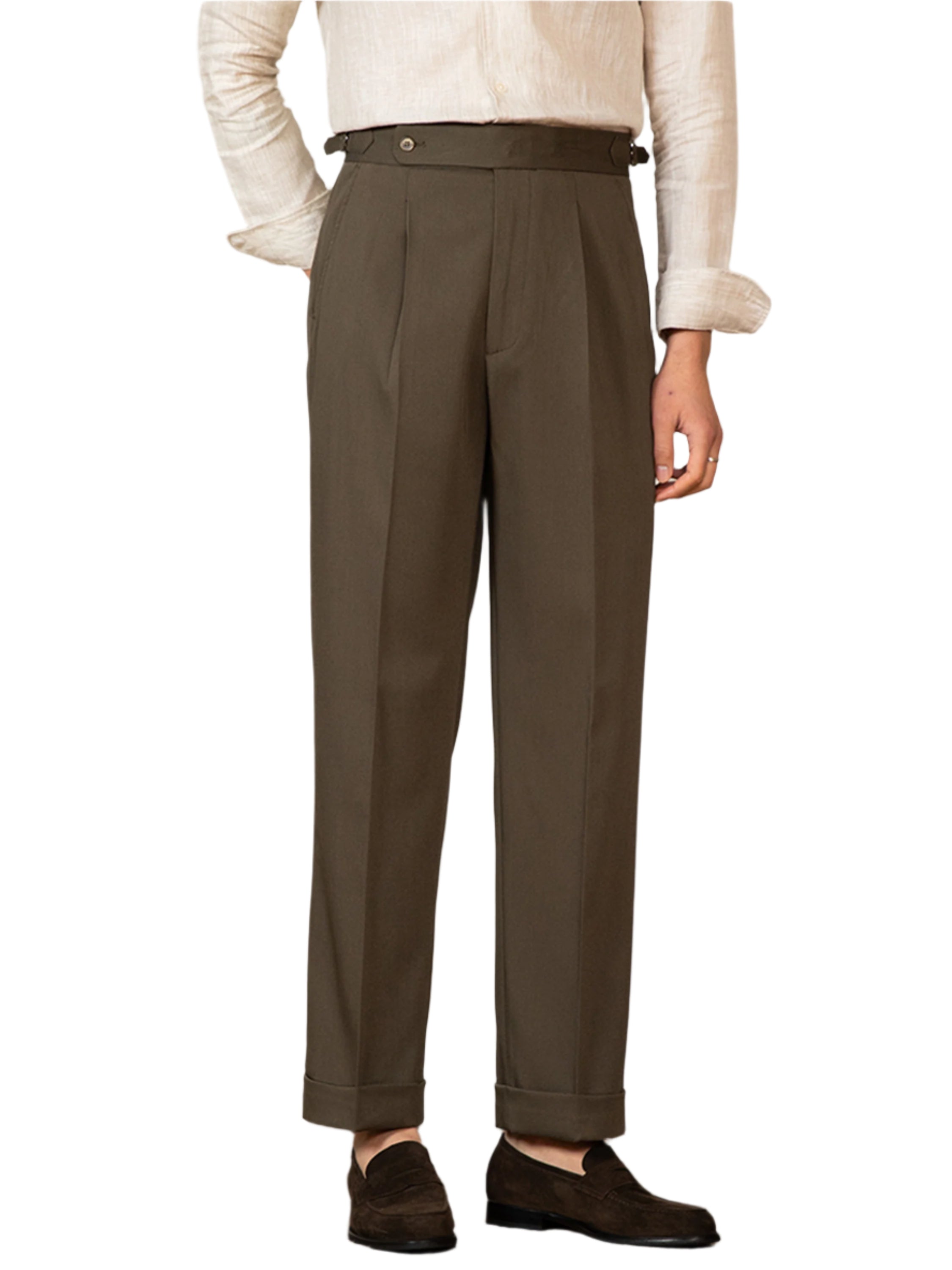 Men's Fashionable High Waist Straight Formal Suit Casual pant Straight-leg  Micro-elastic Men's Formal Casual Pant