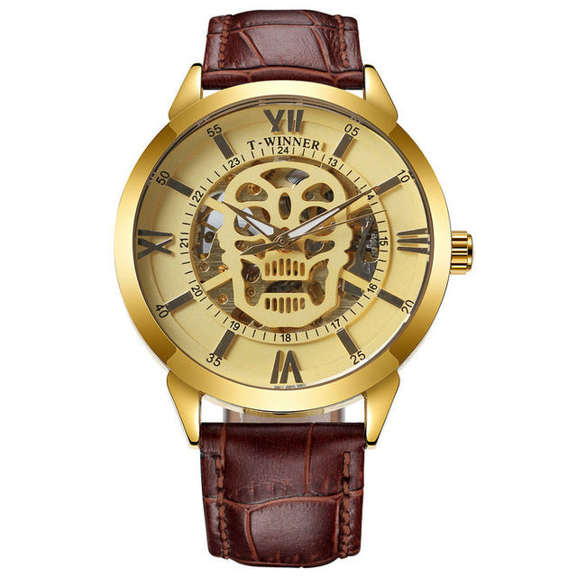 Winner Men's Mechanical Watch Stainless Steel Band Character Keep Moving Skeleton Casual Wristwatch Automatic mechanical watch