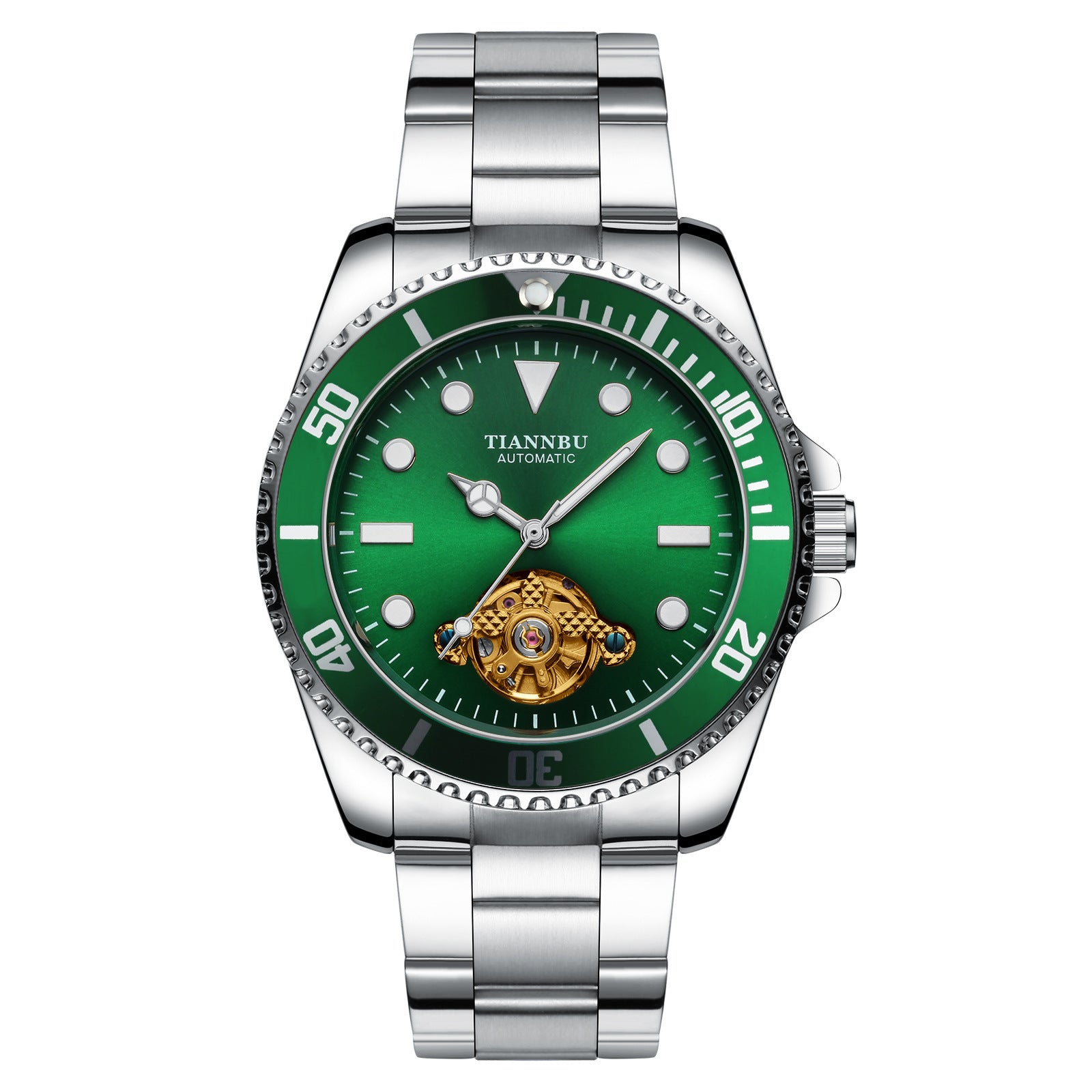 Tiannbu Men's Fashion Watch Automatic Mechanical Movement Watch Waterproof Steel Band Man Watch - Acquisti Online
