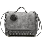 Fashionable Women's Hand Bag Pillow Bag European and American Fashion Large Capacity Matte Rivet Big Shoulder Bag