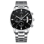 Men Watch Chronograph Sport Mens Waterproof Full Steel Quartz watch