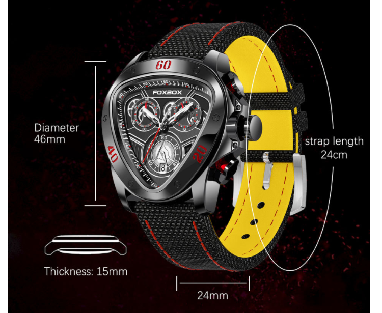 FOXBOX Man Military Chronograph Waterproof Wristwatch