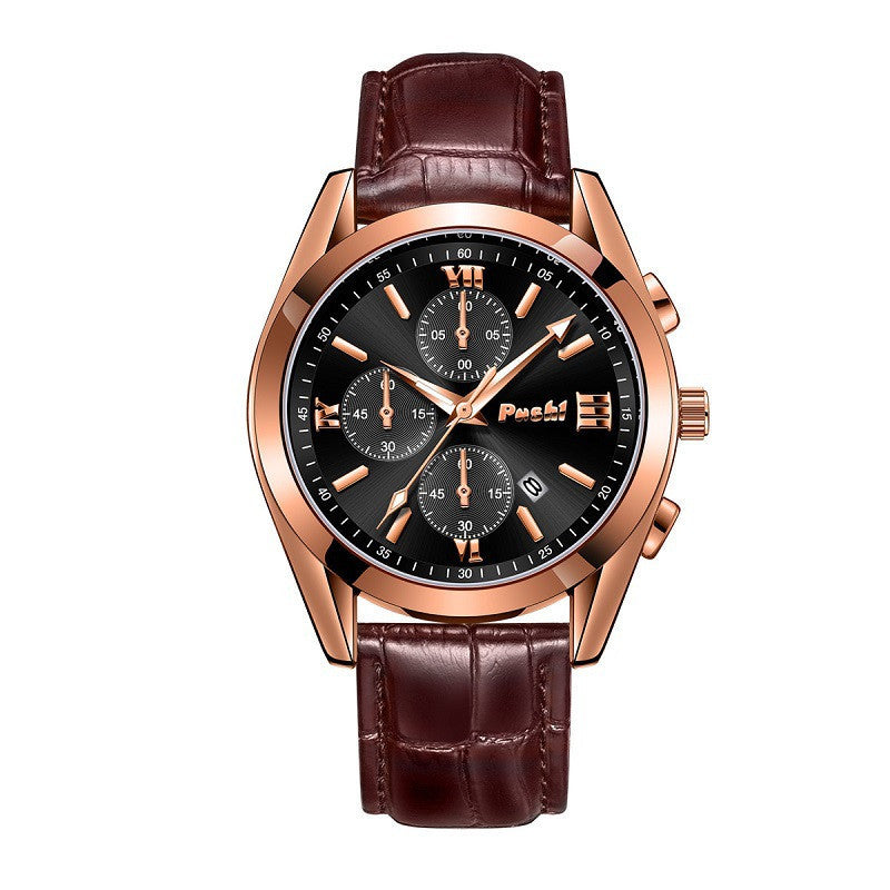 Men's Quartz Watch High-end Business Waterproof Watch Genuine Leather Men's Waterproof Watch