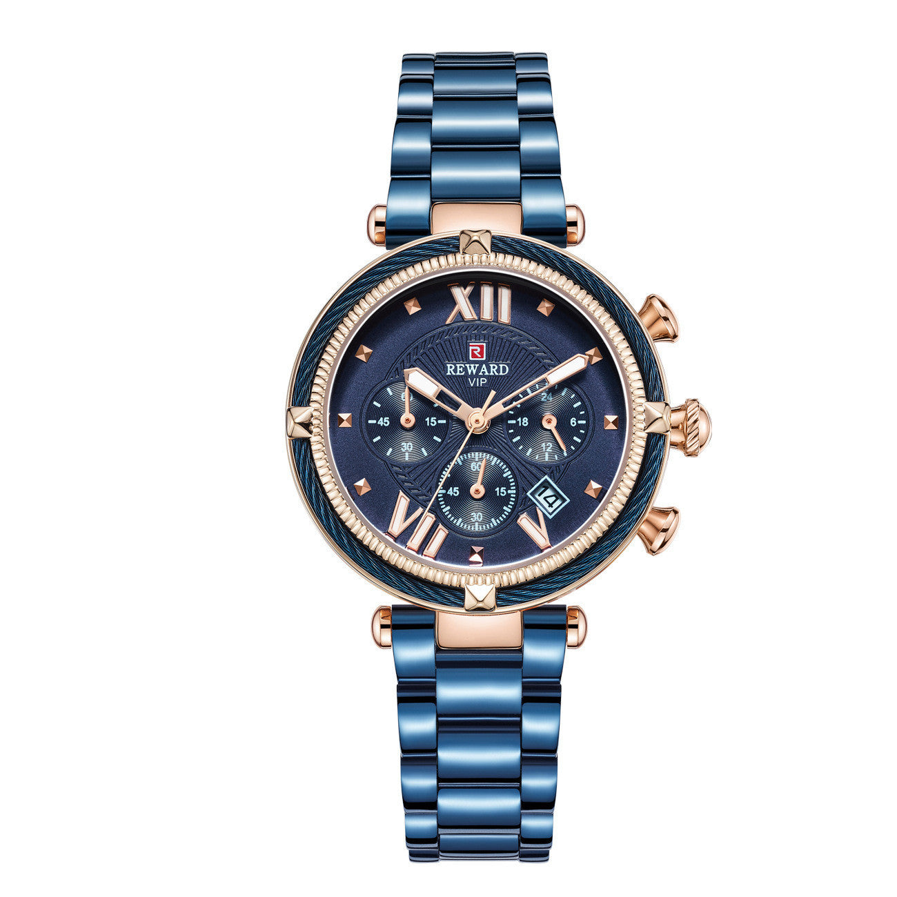 REWARD Dames Luxe Quartz Horloges Hoge Kwaliteit Roestvrijstalen Band Waterdicht Lichtgevend Dames Quartz Polshorloge
