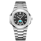 RORIOS Simple Men's Watch Casual Quartz Wrist Watch Waterproof Calendar Luminous Analogue Stainless Steel Strap