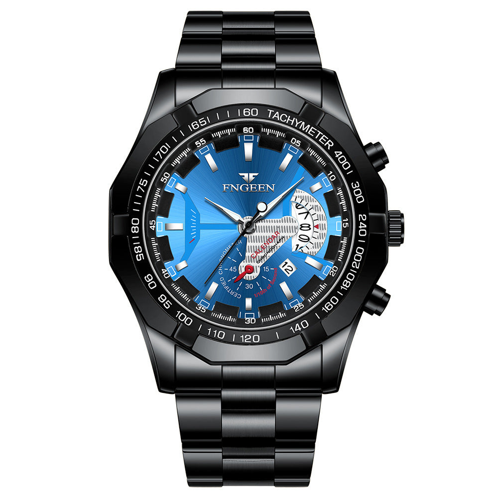 Orologio da Uomo Fngeen Impermeabile Movimento Automatico al Quarzo Luminoso Cinturino in Acciaio Orologio da Uomo Elegante per il Business