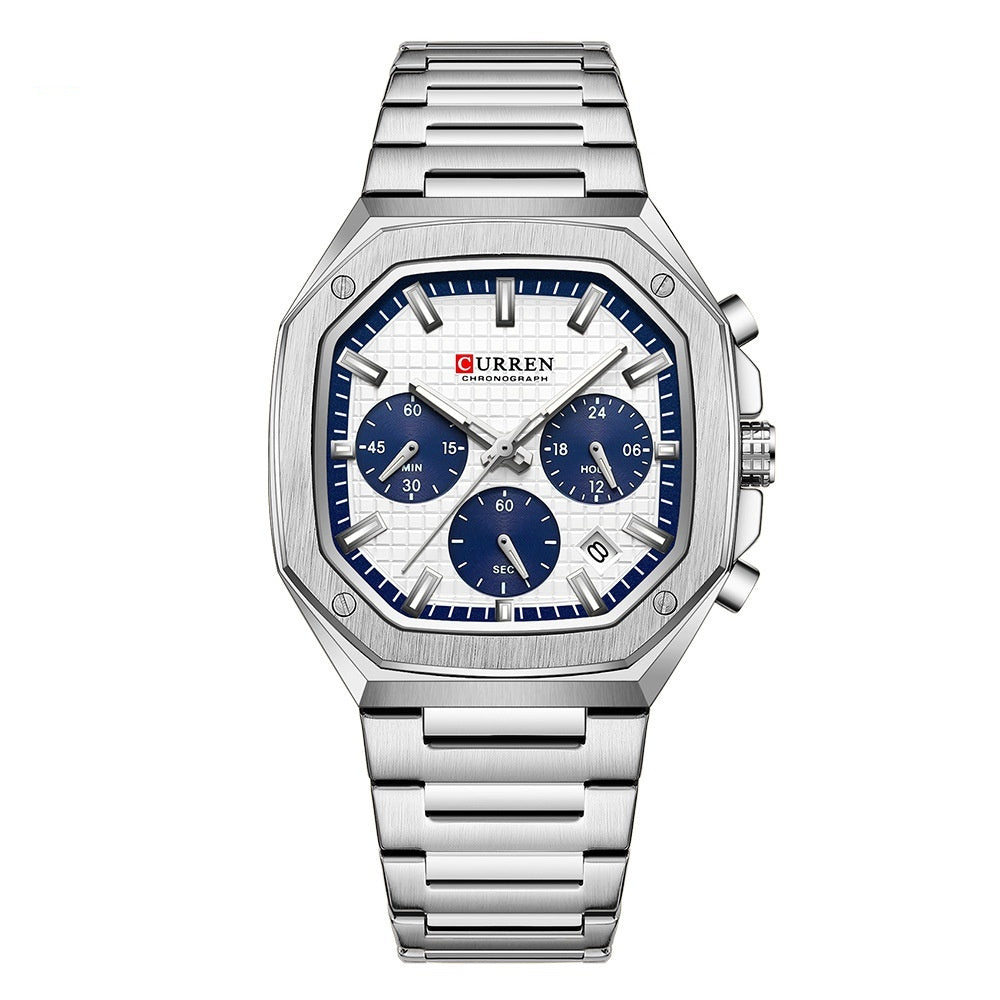 CUREEN Fashion Date Quartz Men Watches Top Brand Luxury Male Clock Chronograph Sport Mens Wrist Watch