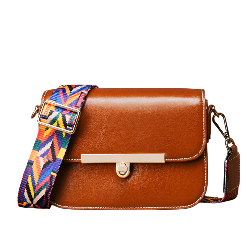 Casual retro schoudertas voor dames, puur leer, meerdere zakken, grote capaciteit, schoudertas voor dames, modieuze schoudertas voor dames