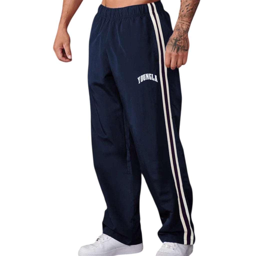 Men's Fashionable Casual Trousers Pants Solid Color Polyester Fiver Micro Elasticity Sports Pants Men's Casual Trousers - Acquisti Online