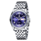 Men's Watch Steel Band Quartz  Calendar Luminous Watch