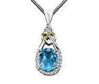 925 Sterling-silver-Blue Oval Stone Women's Nacklaces