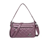 Women's Shoulder Bag Large Capacity Crossbody Multi Zipper Pocket PU Soft Leather Textured Fashionable Women's Crossbody Bag