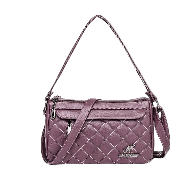 Women's Shoulder Bag Large Capacity Crossbody Multi Zipper Pocket PU Soft Leather Textured Fashionable Women's Crossbody Bag