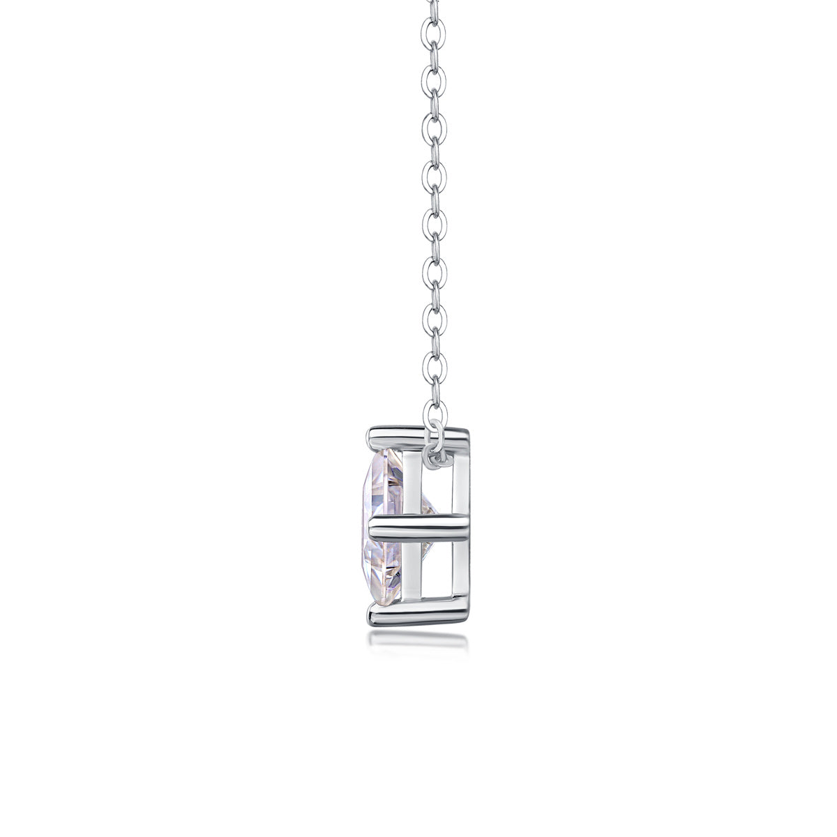 The Luxury Fashion Diamond Pendant Necklace Set With Mosan Diamond Silver Ornaments