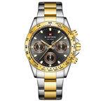 Herenhorloge met stalen band en waterbestendig quartzhorloge