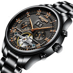 Orologio meccanico da uomo KINYUED Tourbillon Hollow