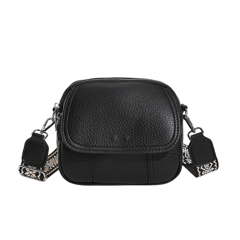 Eenvoudige crossbodytas voor dames, PU-leer, schouderband met meerdere zakken, grote capaciteit, modieuze schoudertas voor dames