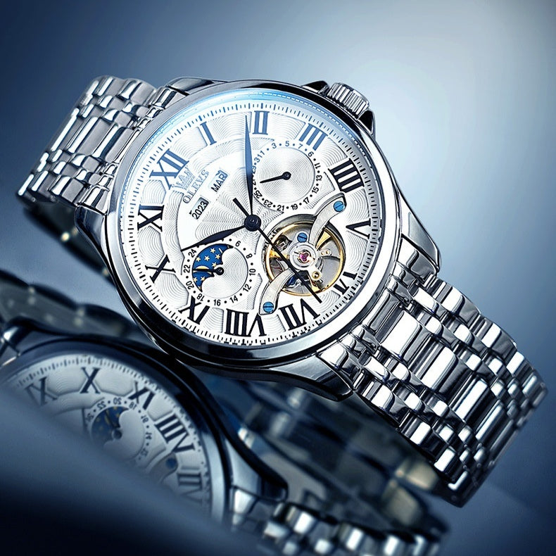 OLEVS Man Automatic Mechanical Flywheel Waterproof Wristwatch - Acquisti Online
