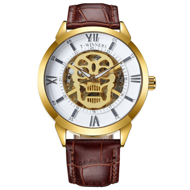 Winner Men's Mechanical Watch Stainless Steel Band Character Keep Moving Skeleton Casual Wristwatch Automatic mechanical watch
