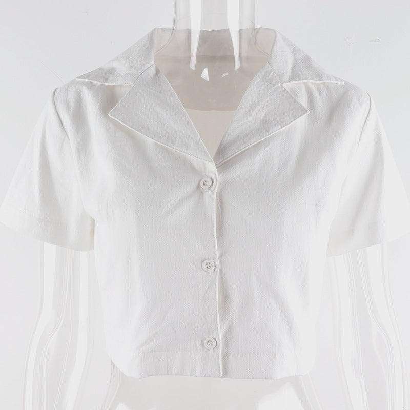 Slim-fit damesoverhemd met korte mouwen
