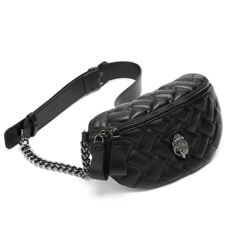 Women's Crossbody Bag Large Capacity Original Leather Shoulder Bag Lingge Chain Fashion Women's Crossbody Chest Bag