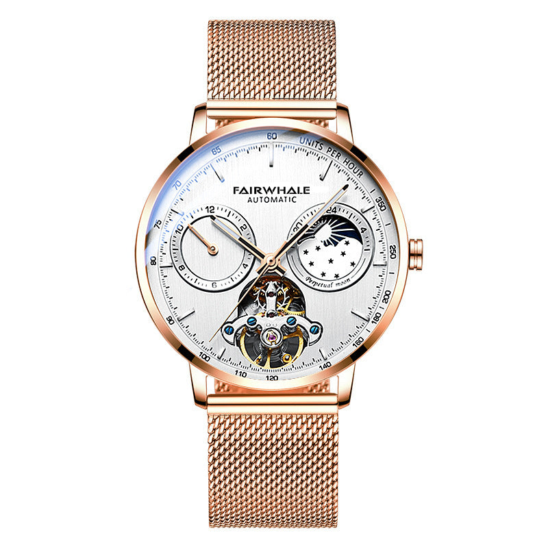 Orologio meccanico automatico da uomo Fairwale Brand, cinturino in maglia di acciaio inossidabile, orologio da uomo alla moda, impermeabile