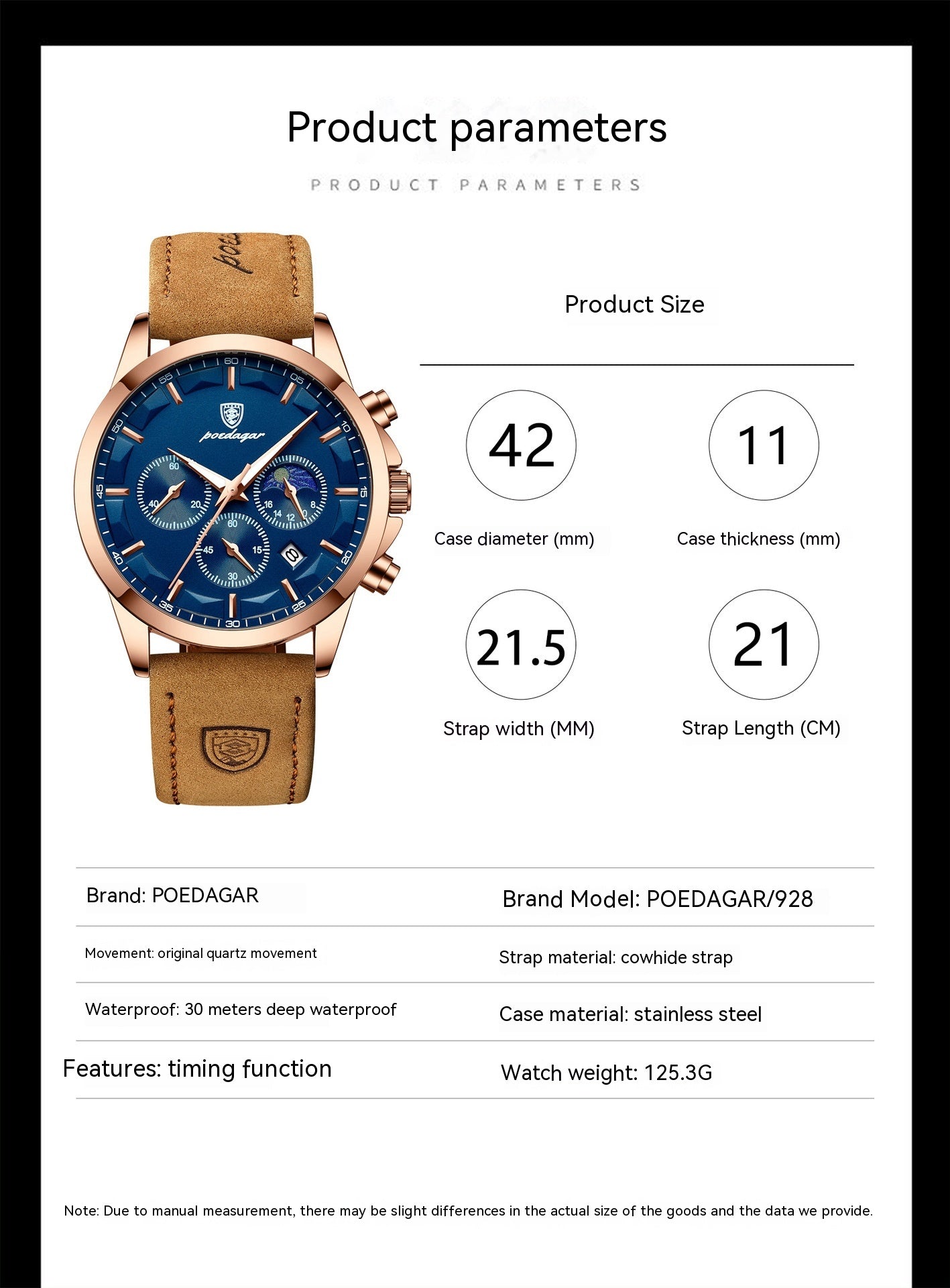 Poedagar Men's Business Casual Watch Waterproof Automatic Quartz Movement Man Fashion Watch - Acquisti Online