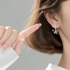 s925 silver autumn new asymmetric butterfly women's earrings