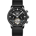 AILANG Fashion New Business Tourbillon Men's Wristwatches Waterproof Luminous Rose Gold Case Leather Men's Mechanical Watch