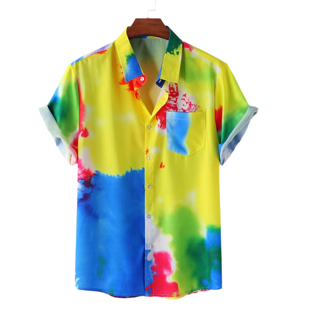 Camicia casual alla moda da uomo a maniche lunghe con collo alto stampato personalizzato in velluto spesso.