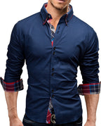Klassiek mode-innerlijk slim-fit herenoverhemd