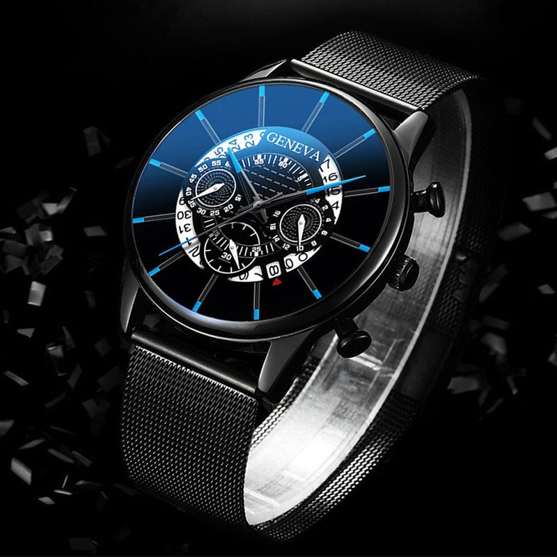 GINEVRA Men's Wrist Watch Military Stainless Steel Casual Date Analog Quartz Watch