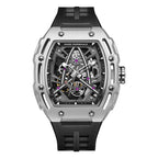 Orologio meccanico automatico cavo a forma di barile da uomo