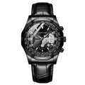 Man Business Casual Fashion Watch Automatic Quartz Movement Leather Band Business Men Watch - Acquisti Online
