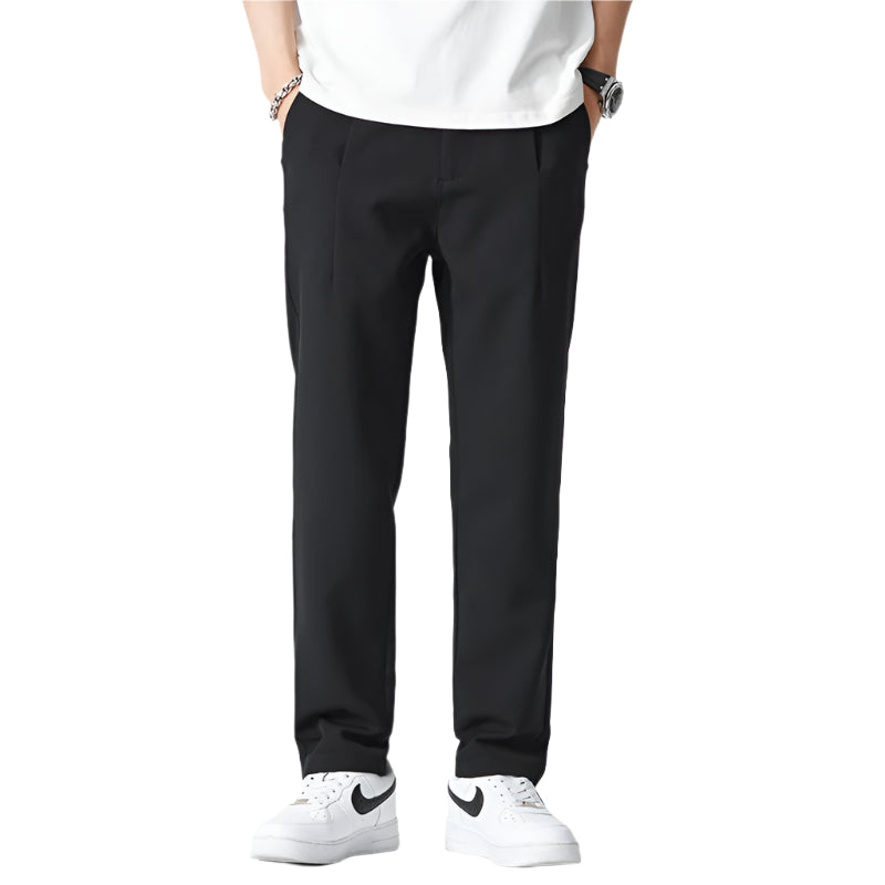 Men's Casual Business Formal Pants Micro Elasticity Mid Waist  Polyester Fiber Fashionable Men's Casual Formal Pants