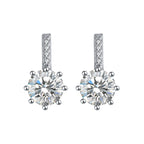 S925 Sterling Silver Stud Earrings Elegant Lady
